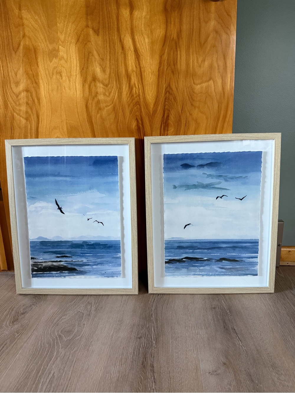 Threshold 16x20 coastal seascape duo